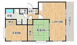 観世ハイツ 2LDKの間取図画像