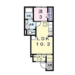 プロムナード春日II 1LDKの間取図画像