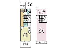 フォンティーヌ・ド・岡田 1DKの間取図画像