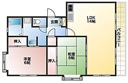 観世ハイツ 2LDKの間取図画像