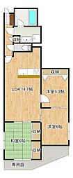 フローラ634 3LDKの間取図画像