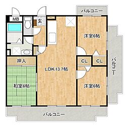 アネックスけやき通り 3LDKの間取図画像