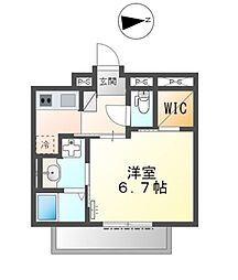 パシフィカ二日市駅前 1Kの間取図画像