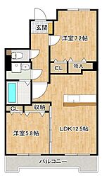 エルマーナ1 2LDKの間取図画像