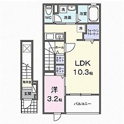 エルノア 1LDKの間取図画像