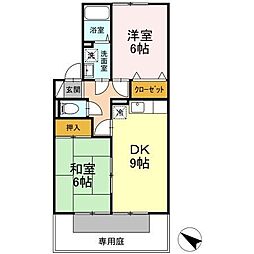 S・KハウスB 2DKの間取図画像