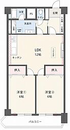 今池アイリス 2LDKの間取図画像