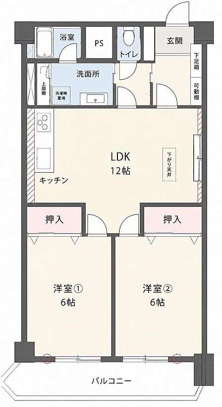 2LDK 間取り
