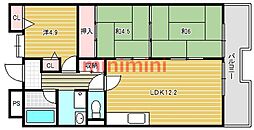 ボン・メゾンフタバ 3LDKの間取図画像