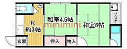 蔵垣内ネオ文化 2Kの間取図画像