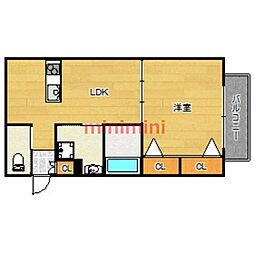 グリーンヒルスプリング 1LDKの間取図画像