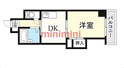 上新庄グランドハイツ北 1DKの間取図画像