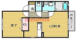 モデラート八丁畷 1LDKの間取図画像