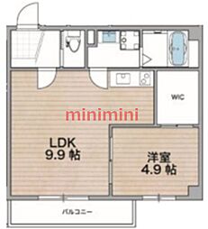 吹田市山手町2丁目マンション 1LDKの間取図画像
