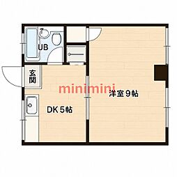 メゾン豊津 1DKの間取図画像