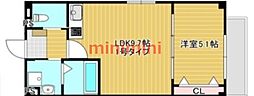 吹田市南正雀1丁目マンション 1LDKの間取図画像