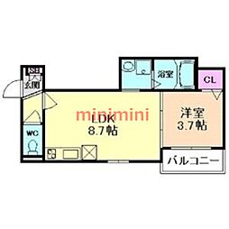 GRANDSQUARE 1LDKの間取図画像