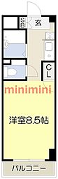 シャルムマンション ワンルームの間取図画像