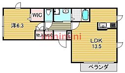 メゾンLilyBell 1LDKの間取図画像
