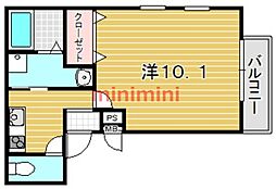 フジパレス内本町1番館 1Kの間取図画像
