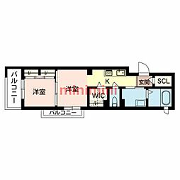 パステルC.C 2Kの間取図画像