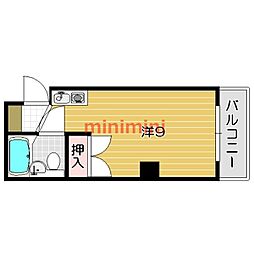 プレミール千里丘 ワンルームの間取図画像