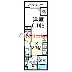 ウインザーパレス 1Kの間取図画像
