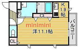 エミネンスダイワ 1Kの間取図画像