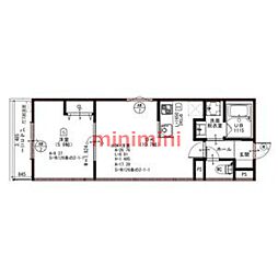 Grand Aube岸部 1LDKの間取図画像