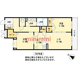 ノースフィールド20 2LDKの間取図画像