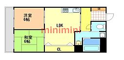 双葉ビル 2LDKの間取図画像
