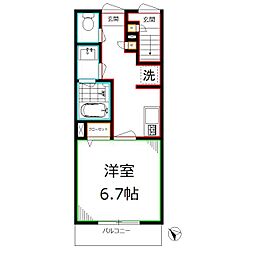 Lucent・K 1階1Kの間取り