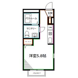 ベルファミーユ 1階1Kの間取り