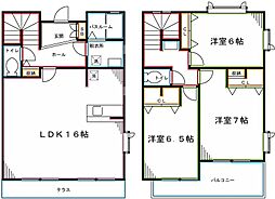 ルミエール泉B棟 2階3LDKの間取り