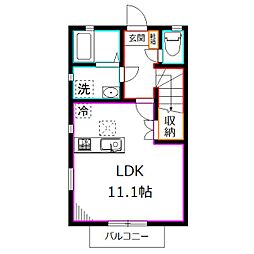 ハーブス ローズマリー 1階2LDKの間取り