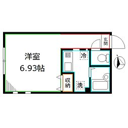 MODULOR小金井本町 1階ワンルームの間取り