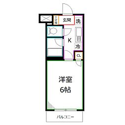 AZALEA恋ヶ窪 1階1Kの間取り