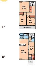 JR中央本線 武蔵小金井駅 徒歩28分の賃貸アパート 1階3SLDKの間取り
