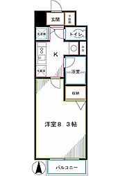 H2O 1階1Kの間取り