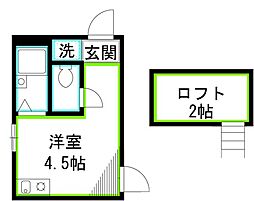 西武国分寺線 恋ヶ窪駅 徒歩9分の賃貸アパート 2階ワンルームの間取り