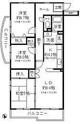 コーポレート小金井梶野通り　2号棟 5階3LDKの間取り