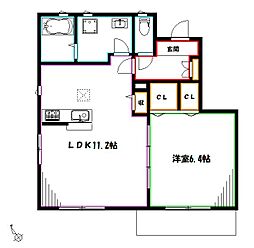 オハナ　エム 1階1LDKの間取り