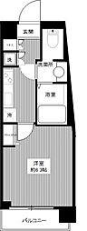 RISE　STAGE　MUSASHI−KOGANEI 4階1Kの間取り
