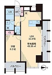TOKIO国立タワー 4階1LDKの間取り
