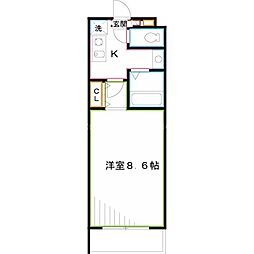 サンライトM東小金井 1Kの間取図画像