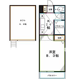 アクアプレイス武蔵小金井 1Kの間取図画像