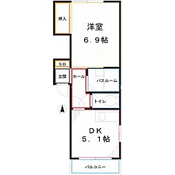 ハイネスコーセイ 1DKの間取図画像