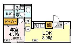 国分寺市本町3丁目アパート 1LDKの間取図画像