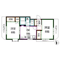ランドハイム 2Kの間取図画像