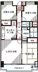 リヴィエール一橋学園 3LDKの間取図画像